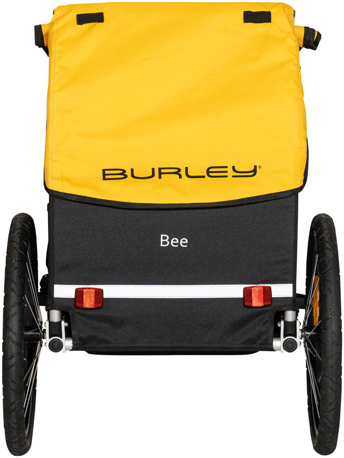Load image into Gallery viewer, Burley Bee Child Bicycle Trailer - Single, Yellow w/ hitch, tow arm and flag
