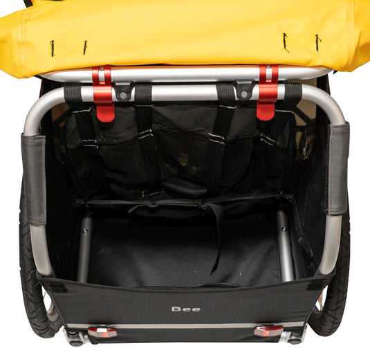 Burley Bee Child Bicycle Trailer - Single, Yellow w/ hitch, tow arm and flag