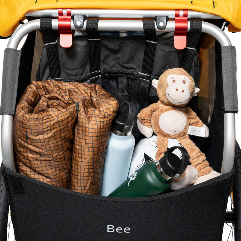 Load image into Gallery viewer, Burley Bee Child Bicycle Trailer - Single, Yellow w/ hitch, tow arm and flag
