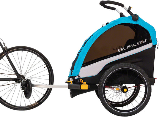 Burley D'Lite X Child Trailer: Aqua Double Stroller Premium Comfort Uv Windows