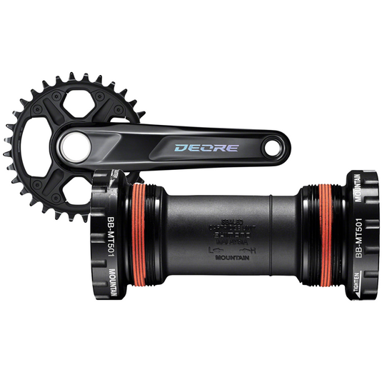 Shimano MTB Bottom Bracket & Crankset Bundle - Hollowtech II, 12-Speed, 175mm, Black