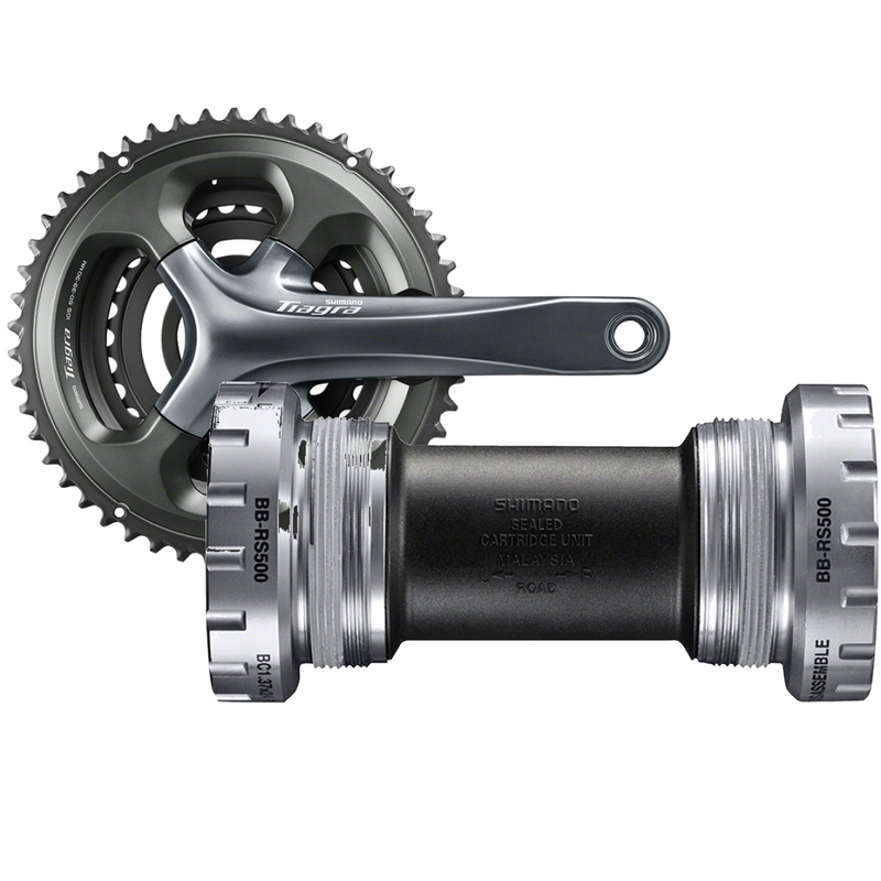 Load image into Gallery viewer, Shimano Road Cycling Bundle: BB-RS501 Hollowtech II Bottom Bracket &amp; Tiagra FC-4703 10-Speed Crankset

