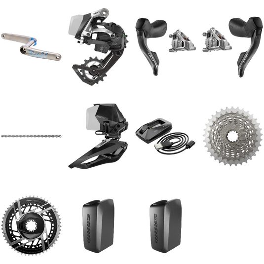Ultimate All-Road & High-Performance SRAM eTap AXS Bike Component Bundle with Titanium Crankset, Hydraulics, and 12-Speed Drivetrain