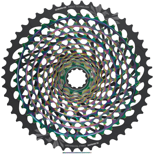 Shimano SRAM XX1 Eagle AXS 12-Speed Cycling Bundle: Nickel Plated Chain & Rainbow Cassette