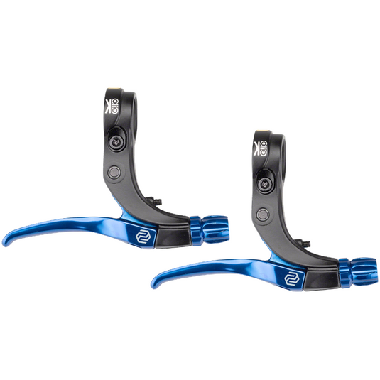 Promax Click V-Point Race BMX Brake Levers Lightweight Aluminum, Reversible, Blue (Pair)
