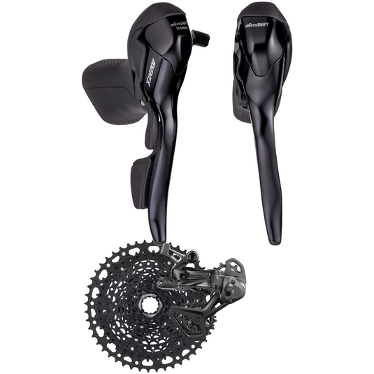 microSHIFT ADVENT X 10-Speed Mountain Bike Parts Bundle Cassette, Derailleur & Drop Bar Shifters