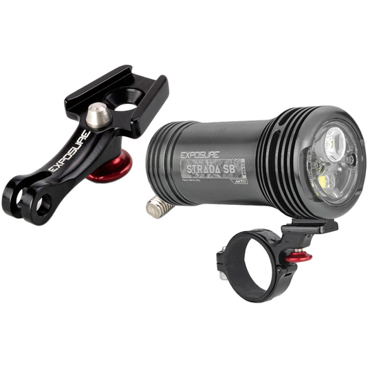 Exposure Lights Bike Mount & Strada 12 SB Cordless LED Light System Bundle Universal Action Camera Mount & High-Output Cycle Lighting