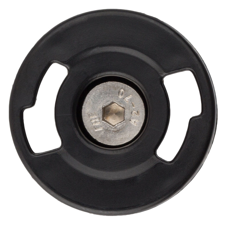 Load image into Gallery viewer, Wolf Tooth Components Pogie Bar Plug - Durable Black Replacement Bar Cap for Singletrack Pogie Handlebar Mount with Quick-Release Quarter Turn System for Easy Installation and Removal
