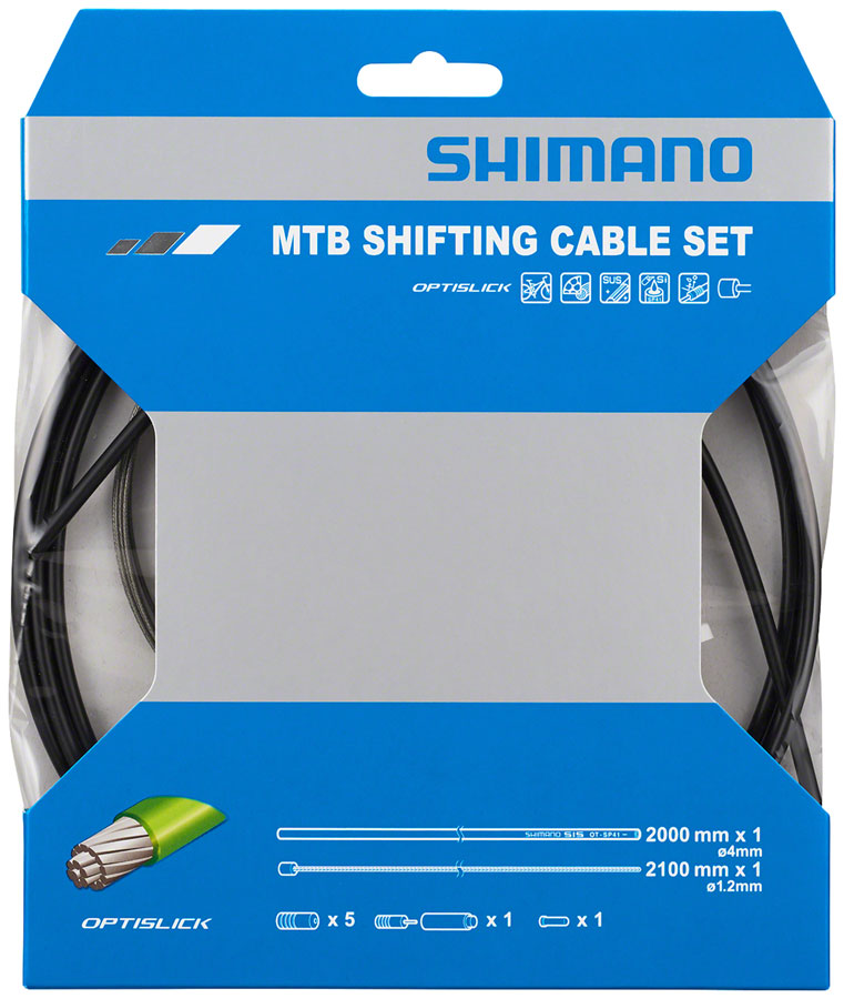 Load image into Gallery viewer, Shimano MTB Shifting Cable Set - For Rear Derailleur, 1.2mm x 2100mm, Black
