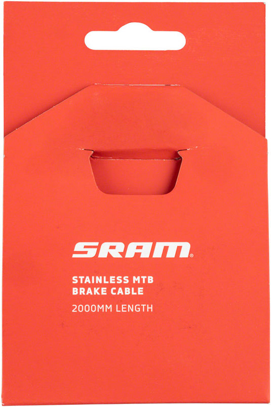 SRAM Stainless Steel Brake Cable - MTB, 2000mm Length, Silver