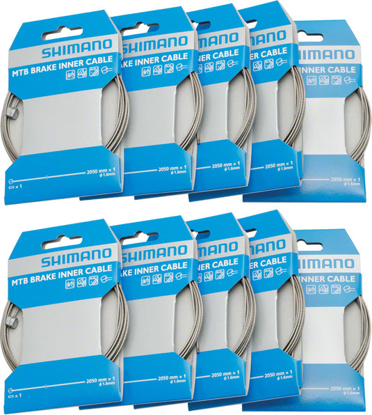 2 Boxes of 10, Shimano MTB and Road Brake Cables 1.6 x 2050mm on Header Cards