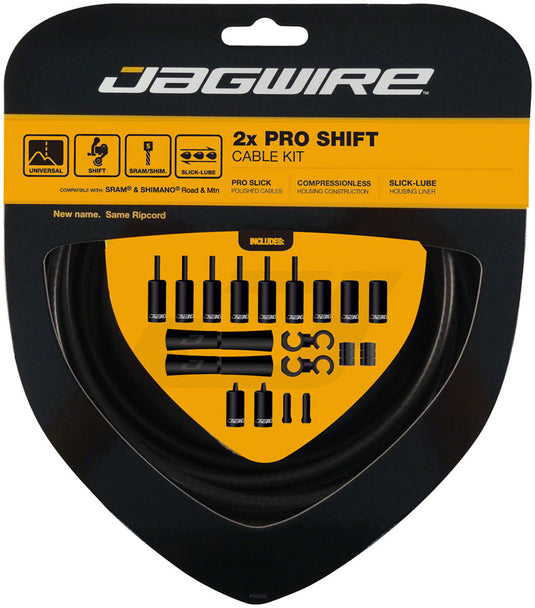Jagwire Pro Cycling Cable Bundle - Stealth Black Road & Mountain SRAM/Shimano Brake & Shift Kit