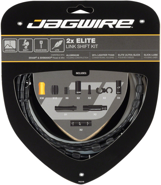 Jagwire Elite Link Shift & Brake Cable Kit SRAM/Shimano | Ultra-Slick, Lightweight, Durable Performance