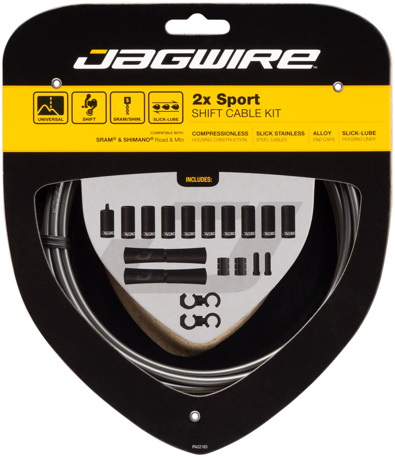Load image into Gallery viewer, Jagwire-2x-Sport-Shift-Cable-Kit-Derailleur-Cable-Housing-Set_CA4677

