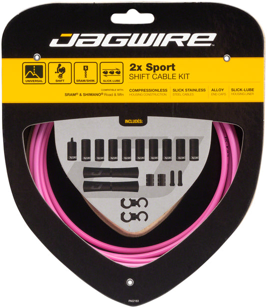 Jagwire-2x-Sport-Shift-Cable-Kit-Shift-Cable-and-Housing-Sets-Bicycle-Shift-Cable-and-Housing-Sets