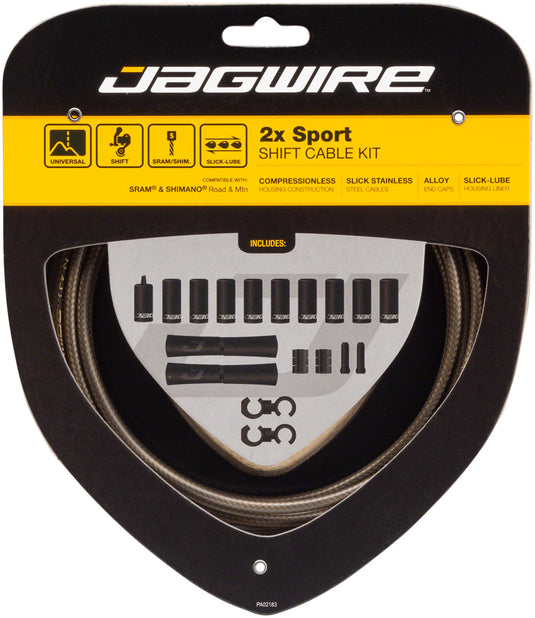 Jagwire Carbon Silver Bike Cable & Brake Shift Kit - Universal Sport & SRAM/Shimano Compatibility