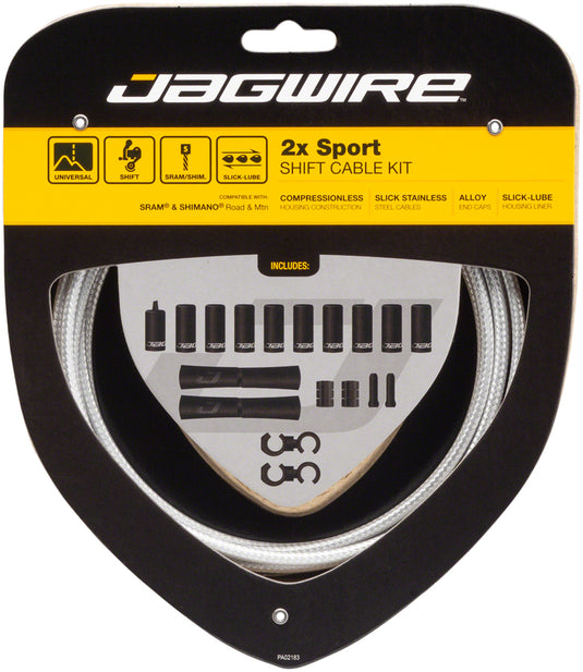 Jagwire Sterling Silver Bike Brake & Shift Cable Kit | Lined Housing, Stainless Steel, Shimano/SRAM Compatible