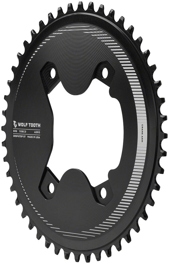 Load image into Gallery viewer, Wolf Tooth Aero 110 Asymmetric BCD Chainring - 50t, 110 Asymmetric BCD, 4-Bolt, Drop-Stop ST, For Shimano GRX Cranks,
