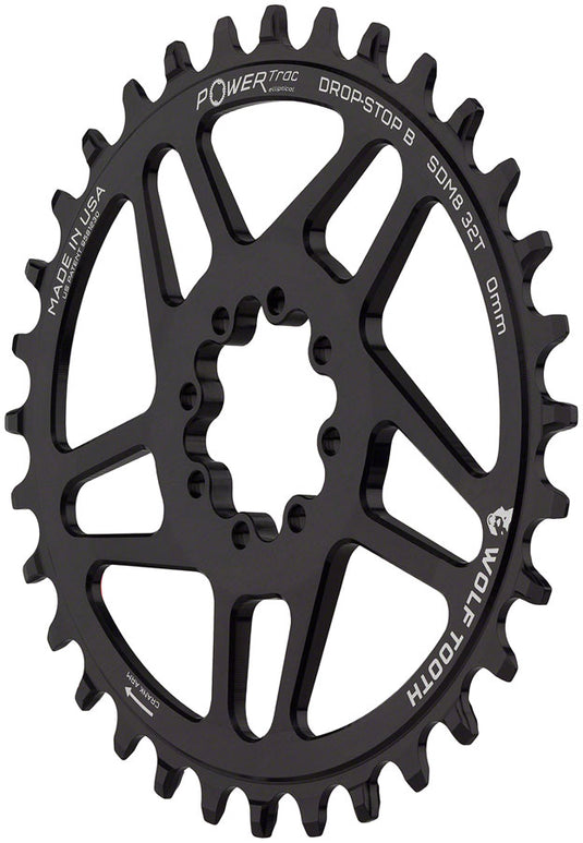 Wolf Tooth Elliptical Direct Mount Chainring - 32t, SRAM Direct Mount, Drop-Stop B, For SRAM 8-Bolt Cranksets, 0mm