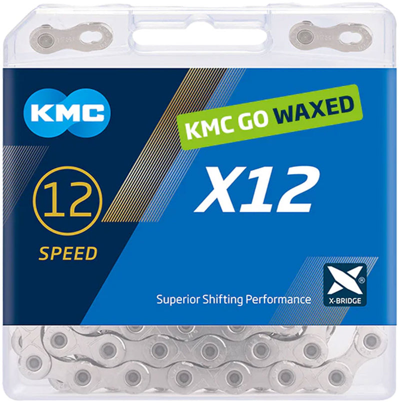 Load image into Gallery viewer, KMC X12 Waxed Chain - 12-Speed, 126 Links, Silver
