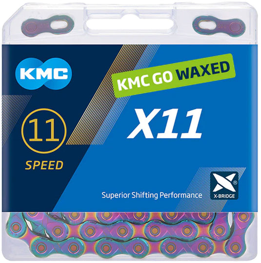 KMC X11 Waxed Chain - 11-Speed, 118 Links, Aurora