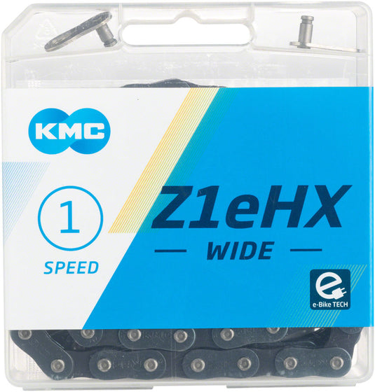 KMC Z1eHX Wide Chain - Single Speed 1/2" x 1/8", 112 Links, Gunmetal/Black