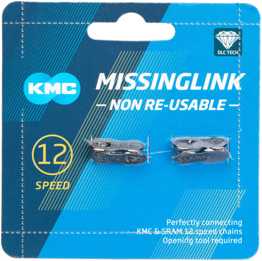 KMC MissingLink 12-Speed Quick Link, Single Use Only, DLC Sold in Pairs, Black