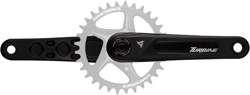 Load image into Gallery viewer, RaceFace Turbine Crankset - 165mm, Direct Mount, 143mm Spindle with CINCH Interface, 7050 Aluminum, Black
