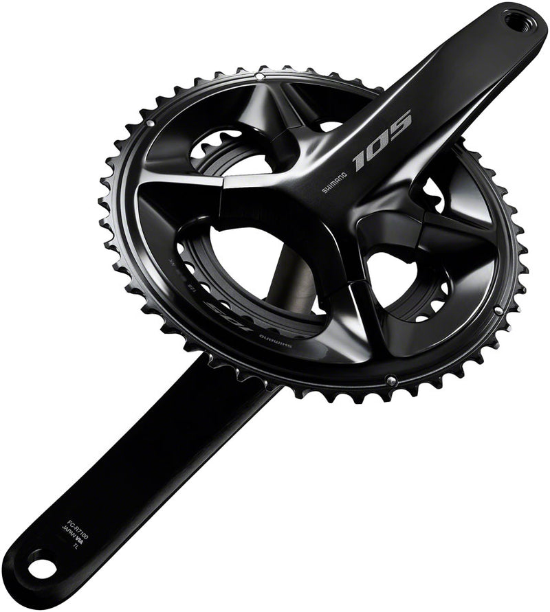 Load image into Gallery viewer, Shimano 105 FC-R7100 Crankset - 172.5mm, 12-Speed, 52/36t, 110 Asymmetric BCD, Hollowtech II Spindle Interface, Black
