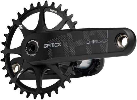 Samox Silver DH-1 Crankset - 160mm, 3-Bolt Direct Mount 34t Chainring, 28.99mm Aluminum Spindle, Black