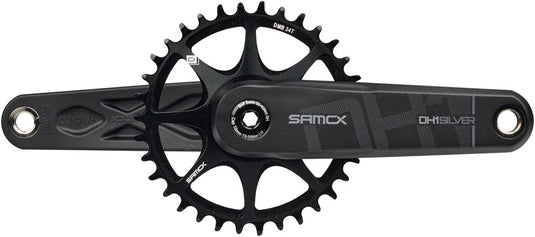 Samox Silver DH-1 Crankset - 155mm, 3-Bolt Direct Mount 34t Chainring, 28.99mm (DUB Type) Spindle, Black
