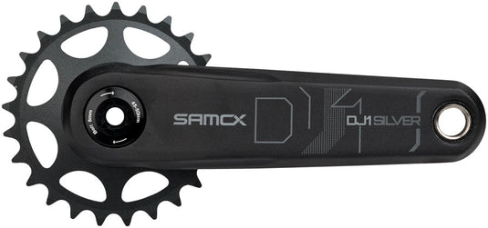 Samox Silver DJ-1 Crankset - 155mm, 3-Bolt Direct Mount 25t Chainring, 24mm Chromoly Spindle, Black