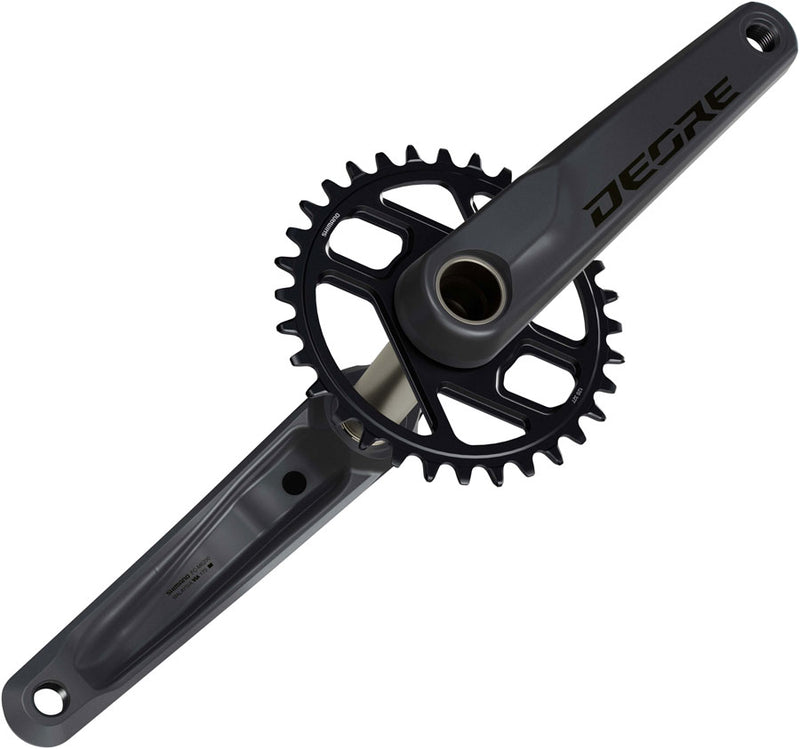 Load image into Gallery viewer, Shimano Deore FC-M6200 Crankset - 165mm, 12-Speed, 32t, 55mm Chainline, Dark Gray/Black
