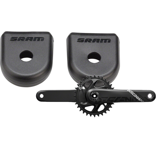 SRAM & TruVativ Carbon Mountain Bike Crankset Bundle with Crank Arm Boots DUB, Eagle Boost, 12-Speed