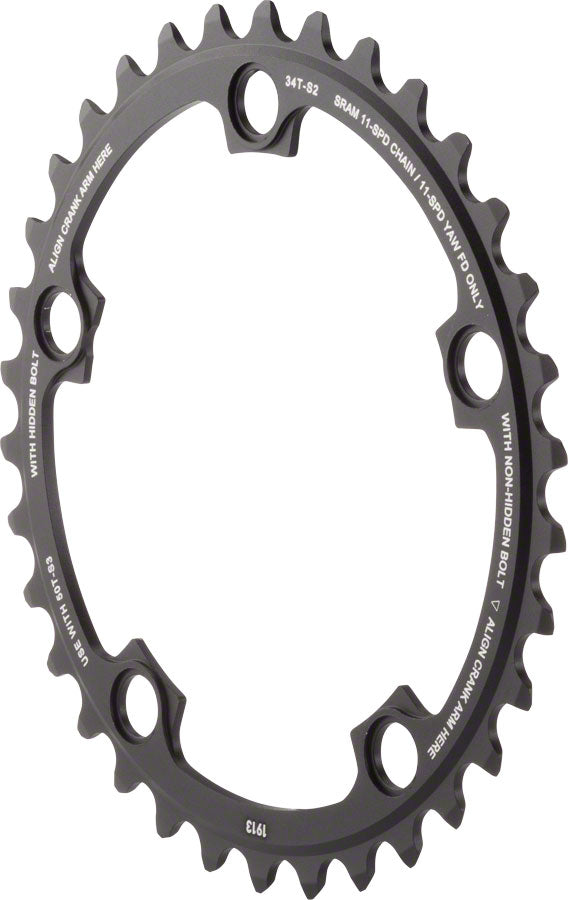 Load image into Gallery viewer, SRAM 11-Speed Aluminum Chainrings Bundle 34T Inner + 50T Outer, BCD 110mm, YAW Tech
