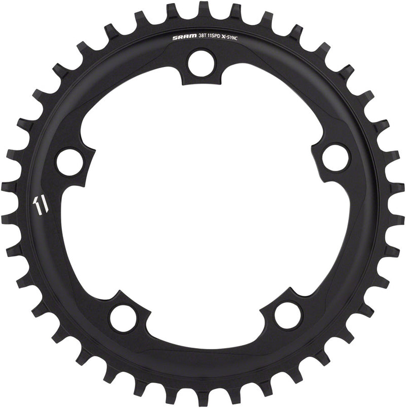 Load image into Gallery viewer, SRAM X-Sync Chainring 38t 110 BCD 10/11-Speed Aluminum Black BB30 or GXP

