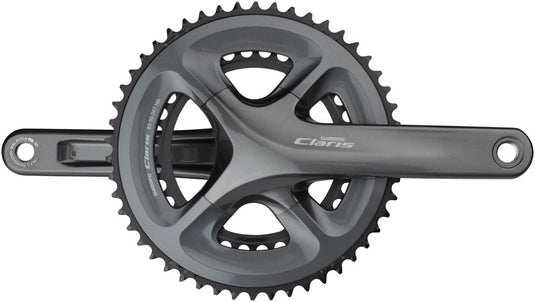 Shimano Bike Parts Bundle: BB-RS501 Hollowtech II Bottom Bracket + Claris FC-R2000 Crankset for Road & Touring, Lightweight Aluminum, High-Performance Cycling Components