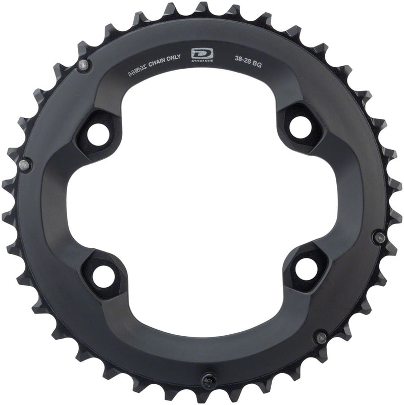 Load image into Gallery viewer, Shimano Deore FC-M6000 Chainring 38t 96 BCD Asymmetric 10-Spd Alloy 38-28t Set
