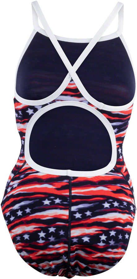 Load image into Gallery viewer, TYR Women&#39;s All American Diamondfit Swimsuit - Red/White/Blue, Size 28
