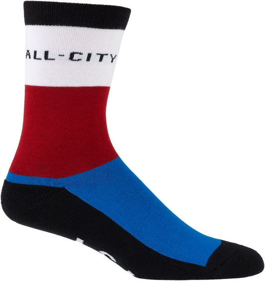 All-City Parthenon Party Sock - White, Red, Blue, Black, Large/X-Large