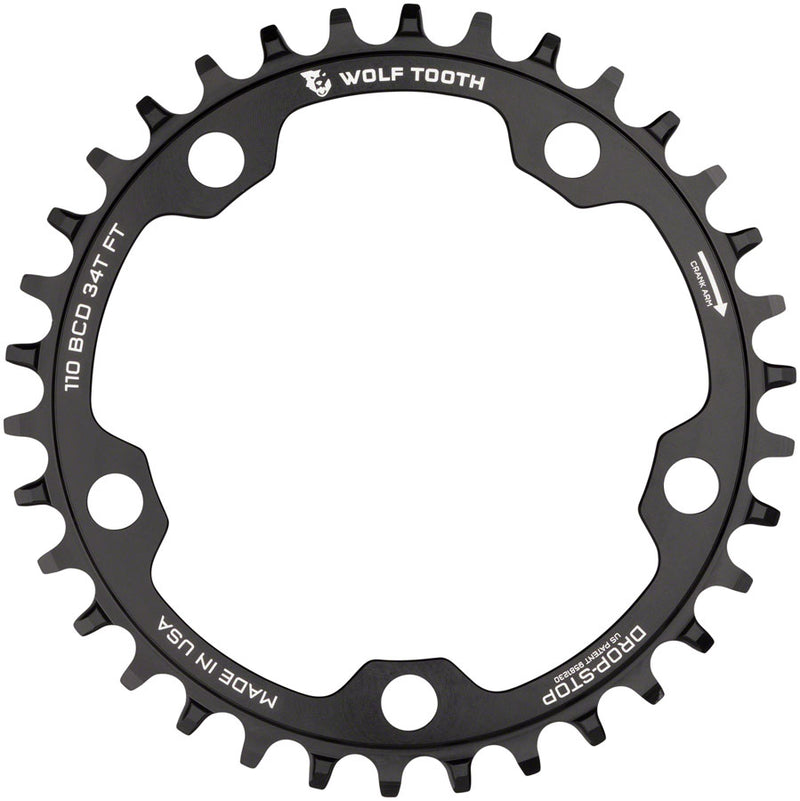 Load image into Gallery viewer, Wolf Tooth Chainring 34t 110 BCD 5-Bolt 10/11/12-Speed Alloy Cyclocross &amp; Road
