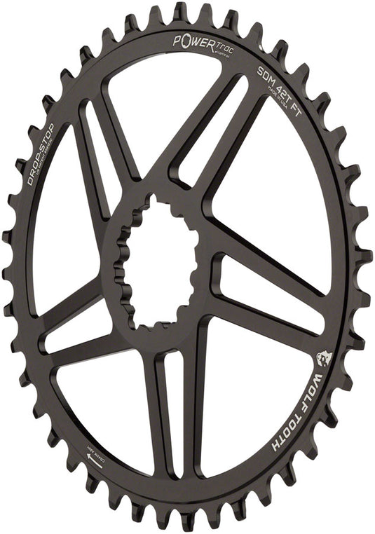 Wolf Tooth Chainring 38t SRAM Elliptical Direct Mount 12-Speed Aluminum Black