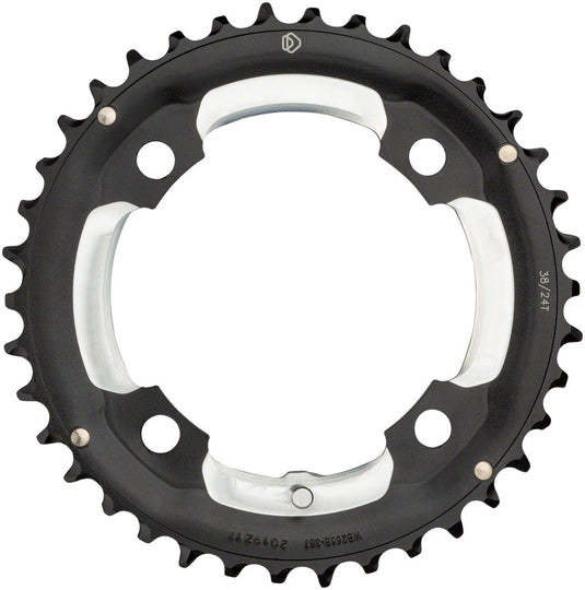 Dimension Middle Chainring 38t 104 BCD 4-Bolt 8/9/10-Speed Aluminum Black
