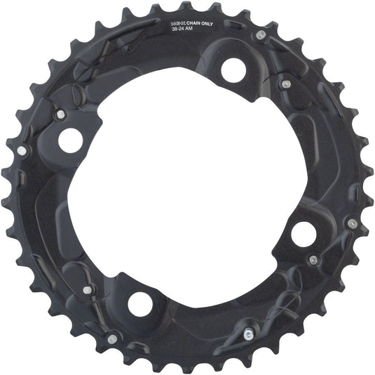 Shimano Deore FC-M615 Chainring 38t 104 BCD Aluminum Blk To be paired w/ 24t