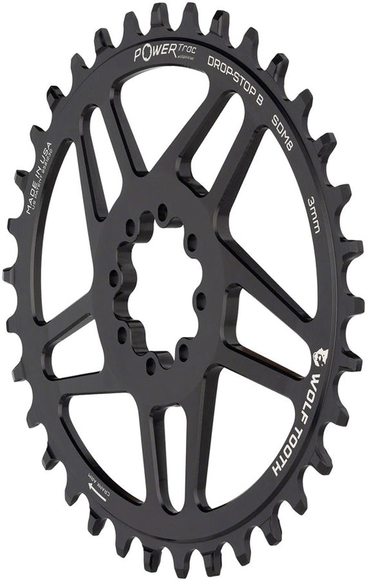Wolf Tooth Elliptical Direct Mount Chainring - 32t, SRAM Direct Mount, Drop-Stop B, For SRAM 8-Bolt Cranksets, 3mm