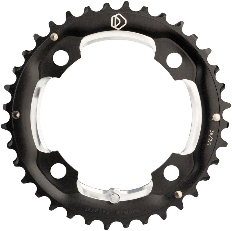 Load image into Gallery viewer, Dimension Chainring 36t 104 BCD Single Speed 3/32 in Aluminum Silver RD MTB
