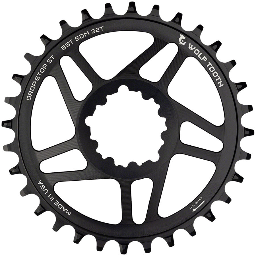 Wolf Tooth Elliptical Direct Mount Chainring - 34t, SRAM Direct Mount, For SRAM 3-Bolt Boost Cranks, Requires