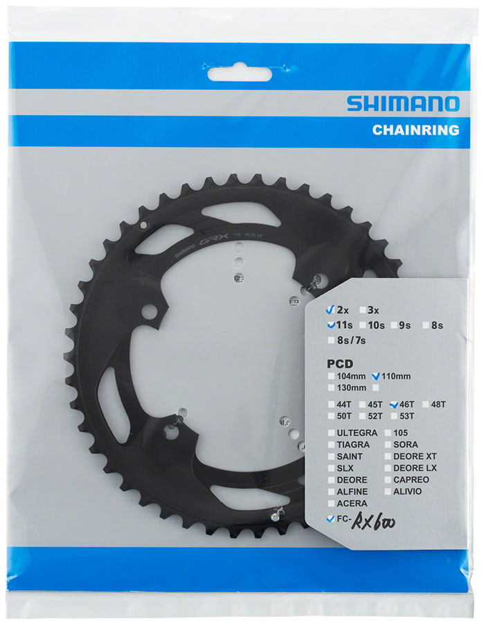 Load image into Gallery viewer, Shimano FC-RX600-11 Chainring 46t 80 / 110 BCD Asymmetric 11-Speed Aluminum
