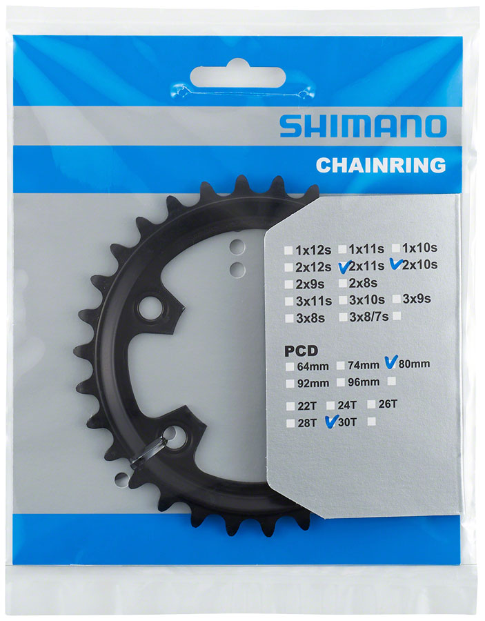 Load image into Gallery viewer, Shimano FC-RX600 Chainring 30t 80 BCD Aluminum Black Road MTB Hybrid
