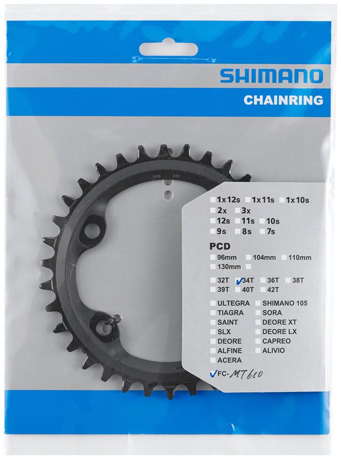 Load image into Gallery viewer, Shimano FC-MT610 Chainring 34t 96 BCD Aluminum Black Road MTB Hybrid
